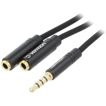 Cable; Jack 3.5mm 3pin socket x2,Jack 3,5mm 4pin p
