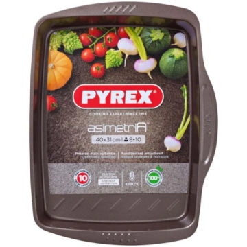Cepešpanna Pyrex Asimetria, melna krās., 40 cm x 3