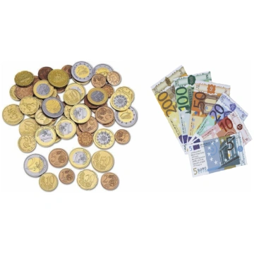 Spēļu nauda EUR, rotaļu nauda EUR monētas un bankn