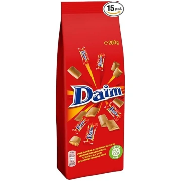 Daim šokolādes 15 x 200 g – kraukšķīgi mandeles ka