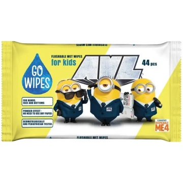 Mitrās salvetes GO WIPES Minions, 44 gab