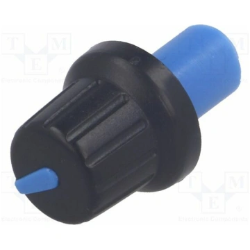 Knob; with pointer; ABS; Øshaft: 6mm; Ø15.8x13.8mm