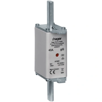 Hager LNH1040M NH1 gG 500V 40A Fuse Link with Cent