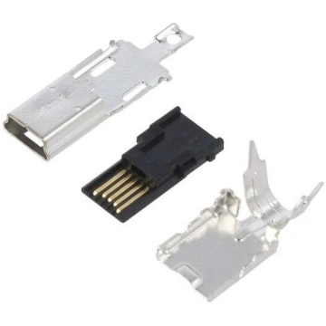 Connector: USB B mini; plug; UX; for cable; solder