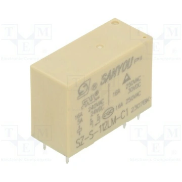 Relay: electromagnetic; SPST-NO; Ucoil: 12VDC; Ico