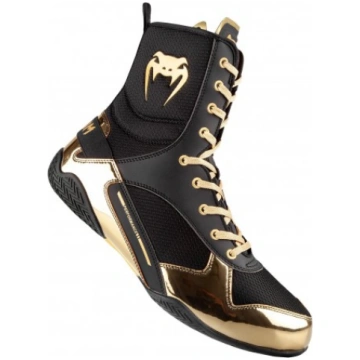 Boksa apavi VENUM ELITE BOXING SHOES - BLACK/GOLD
