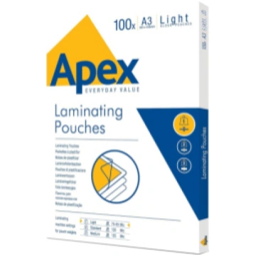 Laminēšanas plēve Fellowes APEX 100gab Glossy A3 L