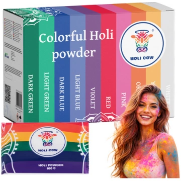 Holi krāsu pulvera komplekts 10x100g Holi Cow 2733