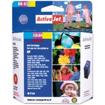 Ink ActiveJet AH-657 Color 21 ml Refill HP C6657A 
