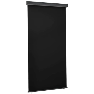 Balkona sānu markīze, melna, 125x250 cm