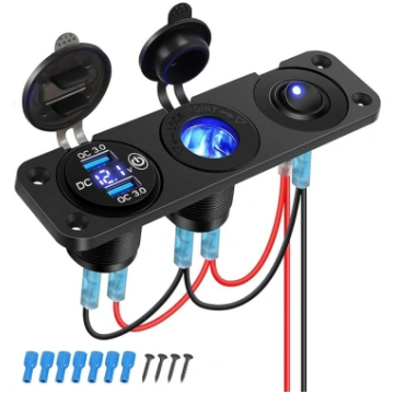 Dual QC3.0 USB A PD Typ C Autoladegerät-Panel mit