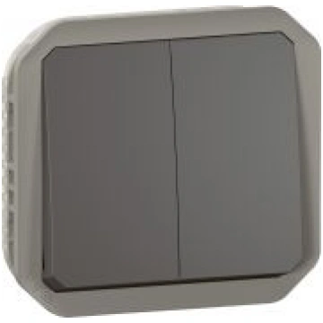 NEW PLEXO IP55 antracīta divu taustiņu pārslēdzis 