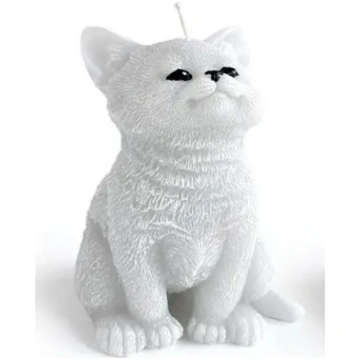 Sveces figūriņa ANIMALS CAT 10x15cm pelēka parafīn