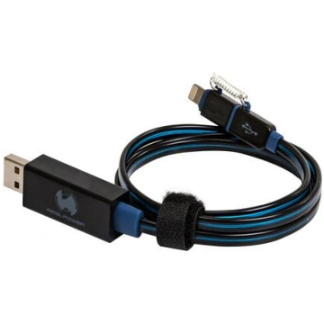 Realpower LED blue data cable micro-USB to Lightni