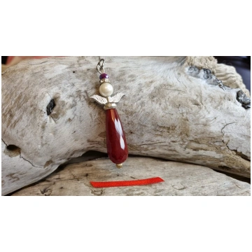 Liels ahāta (krāsots) eņģelis Izmērs 6.5 cm Sudrab