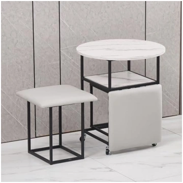 5-in-1 Nesting Ottoman Coffee Table with Swivel Ca