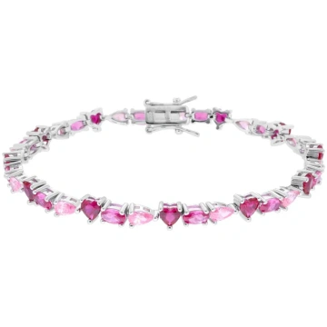 Rainbow Paraiba Tennis Bracelet, in S925 Silver Al