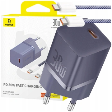 Baseus GaN5 30W USB-C EU Lādētājs ar Baseus Dynami