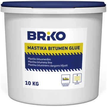 Bitumena mastika Briko, 10 kg, melna krās