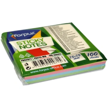 Sticky Notes Forpus, 75x75mm, Mix of 4 pastel colo