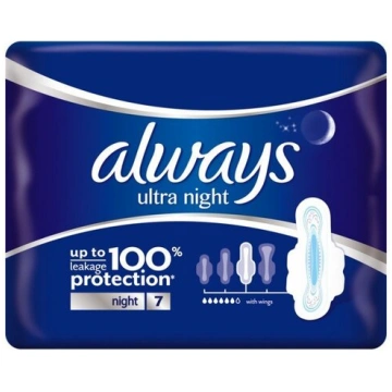 Higieniskās paketes Always Ultra Night With Wings,