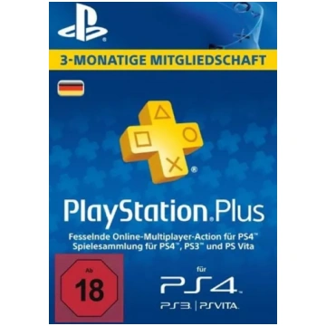 Vācijas PSN Plus 3 Mēnešu Abonements Sony