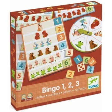 Izglītojoša spēle - Bingo - 1, 2, 3 skaitļi, Djeco