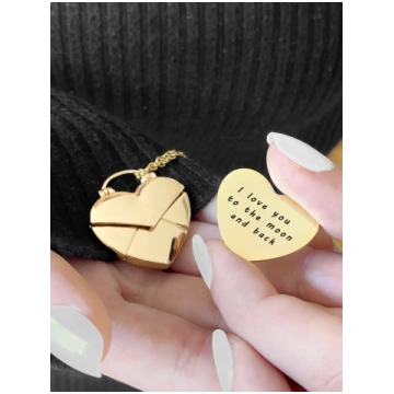 Envelope Heart Locket Necklace Gadget4entertainmen
