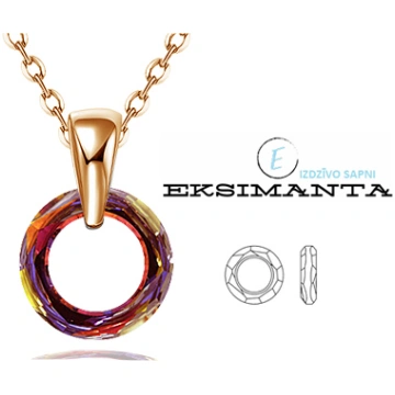 Sudraba Kaklarota ar Swarovski Elementu Eksimanta.