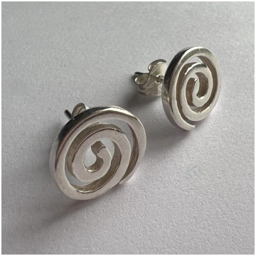 Sudraba auskari uz kājiņas Espiral Studs MOSA