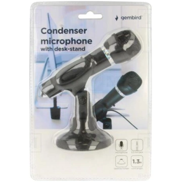 Microphone | black | Jack 3,5mm | with switch | 1.