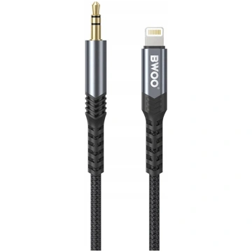Bwoo Kabelis Aux 3.5mm - Lightning Bo-aux068 Melns