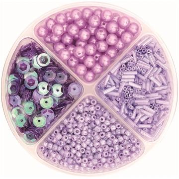 Pērlīšu un fliteru komplekts 30g, violets - 216116