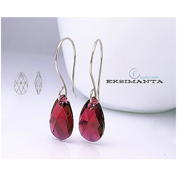 AUSKARI AR SWAROVSKI KRISTĀLIEM SUDRABA Eksimanta.