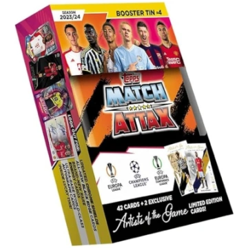 Topps Match Attax 23/24 Booster Tin 4 ietver 42 Ma