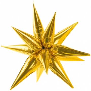 Lietots - 3D folija balons "Zelta zvaigzne" (95 cm