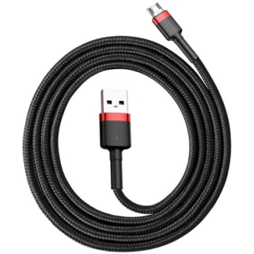 Baseus Micro USB Cafule kabelis 2.4A 1m Red + Blac