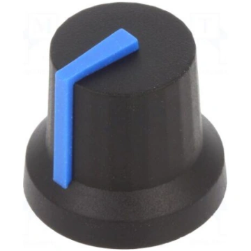 Knob | with pointer | rubber,plastic | Øshaft: 6mm