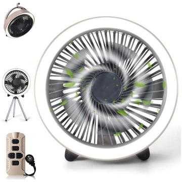 Kempinga ventilators ar LED un tālvadības pulti, 1