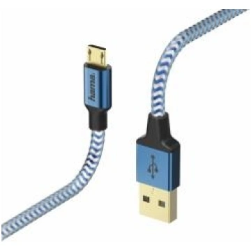 Hama Reflective Micro-USB 1.5m Blue 178289H