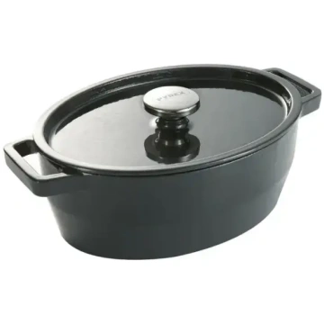 Pyrex čuguna ovāls katls 5.8L, 33x25cm, pelēks
