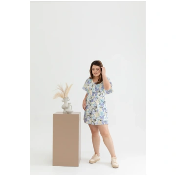 Flutter Sleeves Romper (Sky Fields) - UK 20
