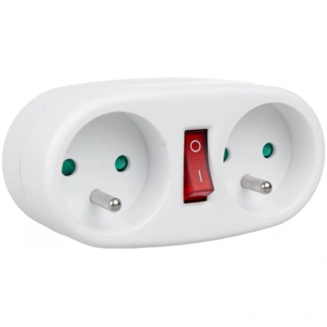 Maclean Current Outlet Socket Splitter with 2 Sock