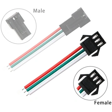 LED 3 savienojumu ligzda ar vadu LED 3 pin female 