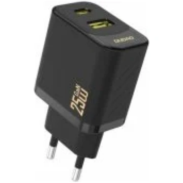 Dudao A26T GaN 25W USB-A/ C Black lādētājs A26TEU-