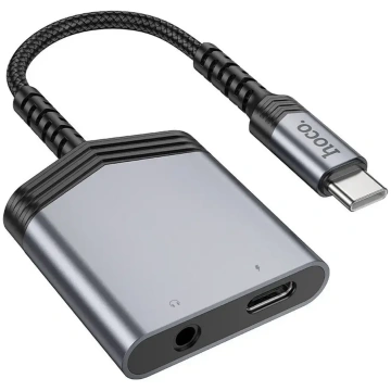 Adapter AUX 2w1 USB C to USB C / Jack 3,5 mm Hoco 