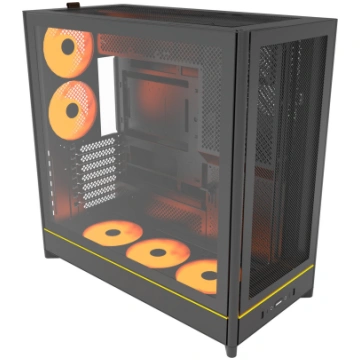 Montech HS01 PRO, tower case black, tempered glass
