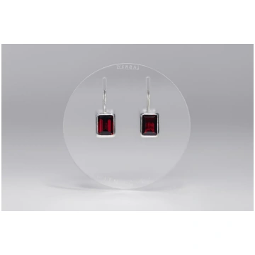 "With love" silver earrings with garnets · CUM AMO