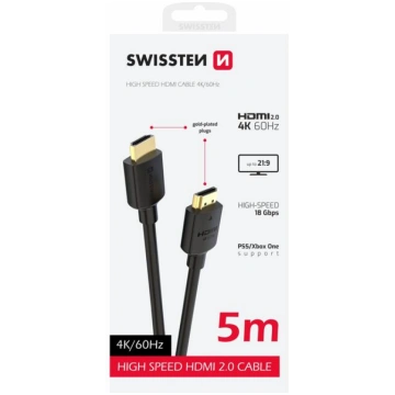 Swissten HDMI uz HDMI 4K Vads 5m (75501114)