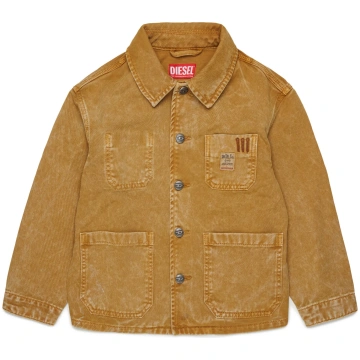 Denim jacket with printed logo DIESEL
